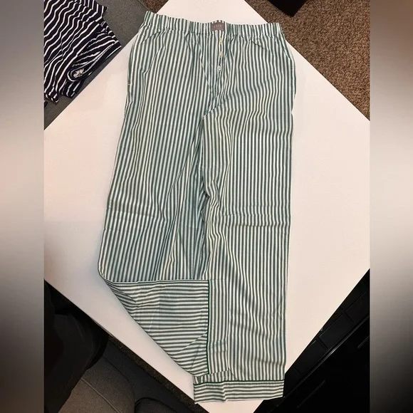 J. Crew 2-Pair Bundle PJs Green Stripes/Red Stripes Sz S NWOT - Picture 1 of 8